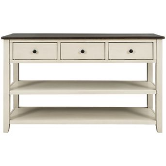 Retro Design Console Table With Two Open Shelves