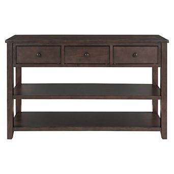 Retro Design Console Table With Two Open Shelves