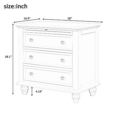 Merax 3-drawer Storage Wood Nightstand