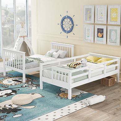 Merax Stairway Twin Bunk Bed with Storage and Guard Rail for Bedroom