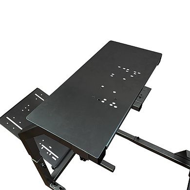 GTR Simulator GTA-F Black Frame Racing Cockpit with Triple Monitor Stand & Adjustable Seat