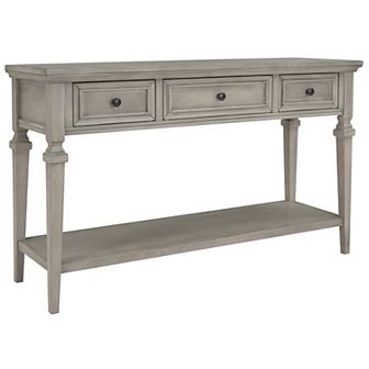 Merax Classic Retro Style Console Table With Three Top Drawers And Open Style Bottom Shelf