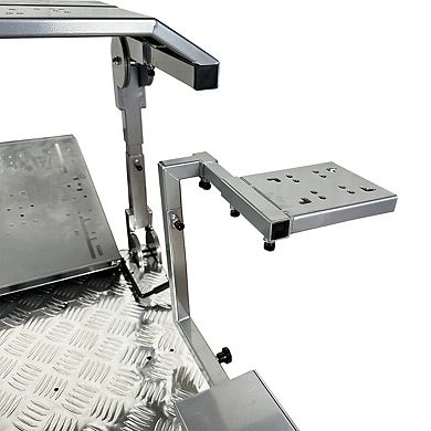 Gtr Simulator Gta-pro Racing Simulator Cockpit Silver Frame With Monitor Stand Racing Seat