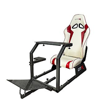 Gtr Simulator Gta Model Majestic Black Frame Adjustable Leatherette Racing Seat Racing Cockpit
