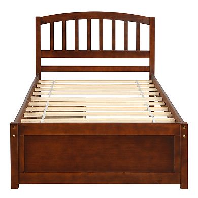 Merax Platform Storage Bed Wood Bed Frame