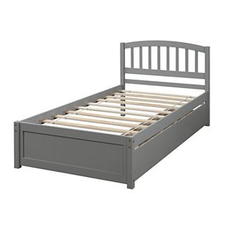 Merax Platform Storage Bed Wood Bed Frame