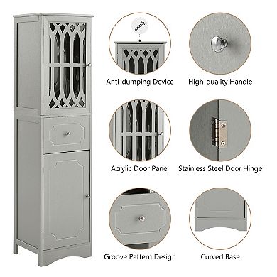 Merax Tall Bathroom Cabinet，freestanding Storage Cabinet With Drawer And Doors