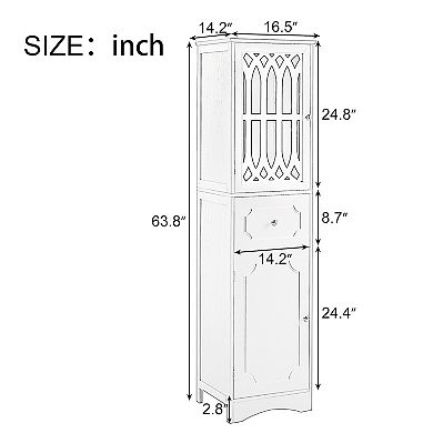 Merax Tall Bathroom Cabinet，freestanding Storage Cabinet With Drawer And Doors