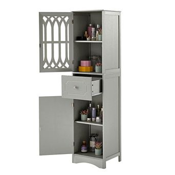 Merax Tall Bathroom Cabinet，freestanding Storage Cabinet With Drawer And Doors