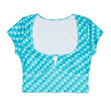 Juniors' Ninety-Nine° Crop T-Shirt Swim Top