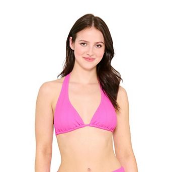 Juniors' Ninety-Nine° Spaced Crinkle Adjustable Halter Swim Top
