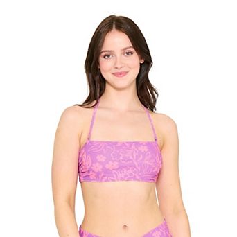 Juniors' Ninety-Nine° In Bloom Reversible Bandeau Swim Top