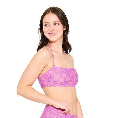 Juniors' Ninety-Nine° In Bloom Reversible Bandeau Swim Top