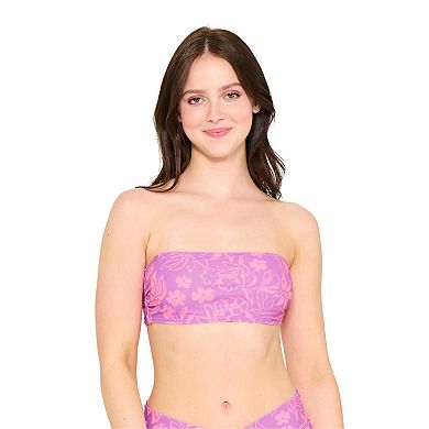 Juniors' Ninety-Nine° In Bloom Reversible Bandeau Swim Top