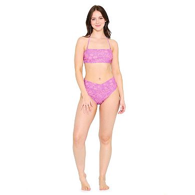 Juniors' Ninety-Nine° In Bloom Reversible Bandeau Swim Top