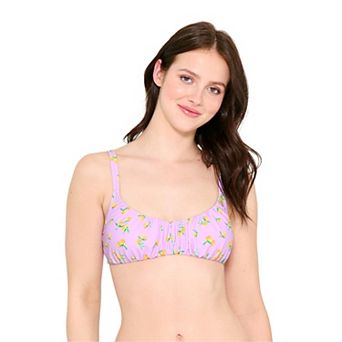 Juniors' Ninety-Nine° Lemon Drop Scrunched Elastic Bra Bikini Top