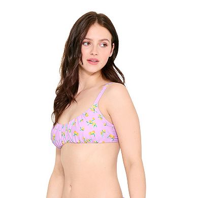 Juniors' Ninety-Nine° Lemon Drop Scrunched Elastic Bra Bikini Top