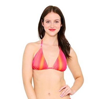 Juniors' Ninety-Nine° Seaside Sunset Reversible Triangle Swim Top