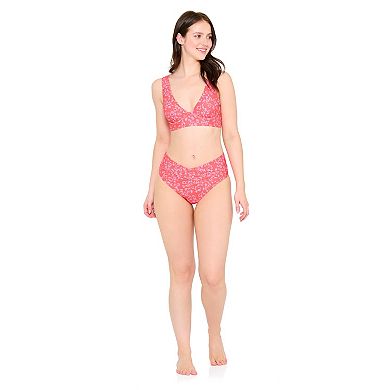 Juniors' Ninety-Nine° Leop Heart Underwire Longline Halter Swim Top