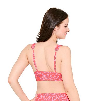 Juniors' Ninety-Nine° Leop Heart Underwire Longline Halter Swim Top
