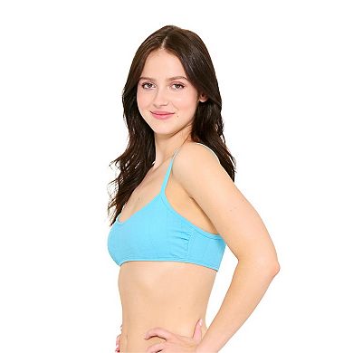 Juniors' Ninety-Nine° Spaced Crinkle Bralette Midkini Swim Top