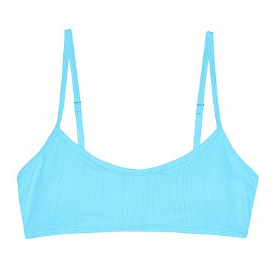 Juniors' Ninety-Nine° Spaced Crinkle Bralette Midkini Swim Top