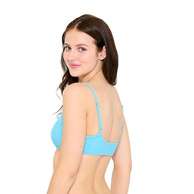 Juniors' Ninety-Nine° Spaced Crinkle Bralette Midkini Swim Top