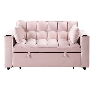 Merax 4-1 Multi-functional Sofa Bed With Cup Holder And Usb Port