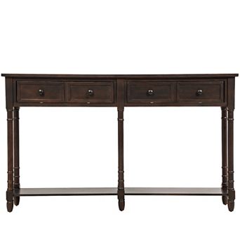 Merax Console Table With Storage Drawers And Bottom Shelf