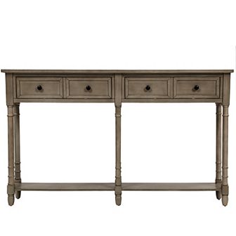 Merax Console Table With Storage Drawers And Bottom Shelf
