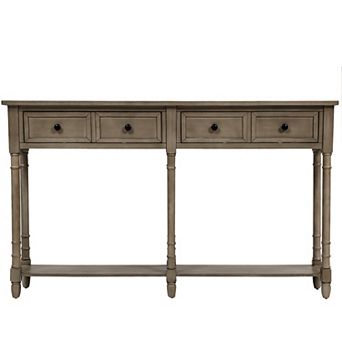 Merax Console Table With Storage Drawers And Bottom Shelf