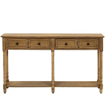 Merax Console Table With Storage Drawers And Bottom Shelf