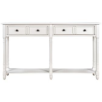 Merax Console Table With Storage Drawers And Bottom Shelf