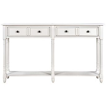 Merax Console Table With Storage Drawers And Bottom Shelf