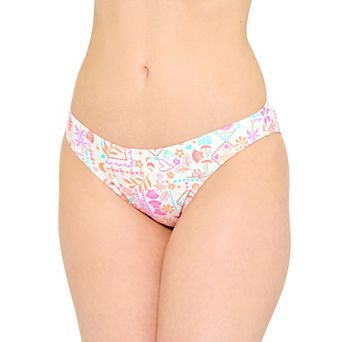 Juniors' Ninety-Nine° High Leg V-Waist Cheeky Swim Bottoms