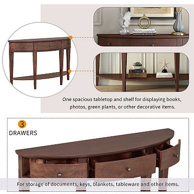 Merax Modern Curved Console Table Sofa Table