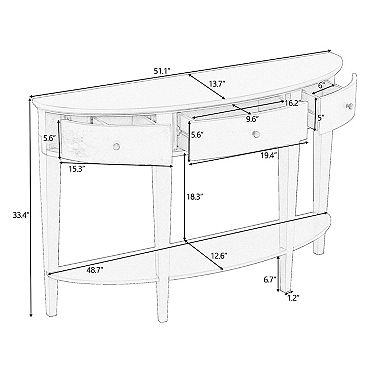 Merax Modern Curved Console Table Sofa Table
