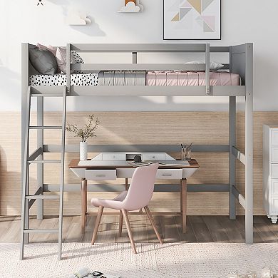 Merax Solid Wood Loft Bed with Ladder