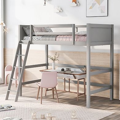 Merax Solid Wood Loft Bed with Ladder