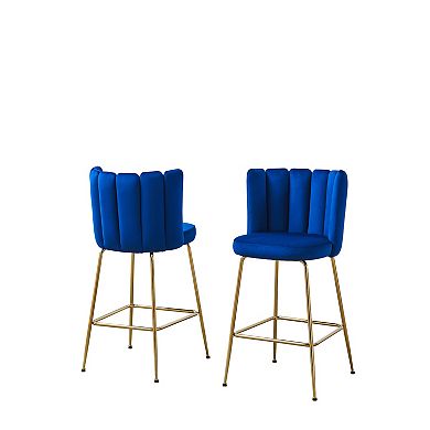 Best Master Furniture Elegante Velvet Counter Stools (Set of 2)