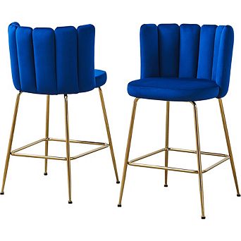 Best Master Furniture Elegante Velvet Counter Stools (Set of 2)