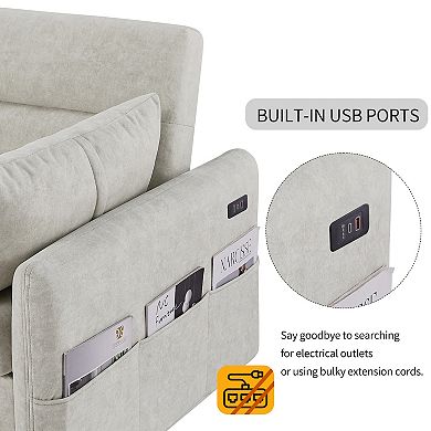 Merax Sleep Sofa Bed Loveseats Sofa Couch With Adjsutable Backrest
