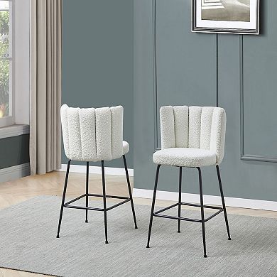 Best Master Furniture Elegante Boucle Counter Stools (Set of 2)