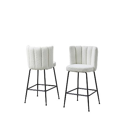 Best Master Furniture Elegante Boucle Counter Stools (Set of 2)