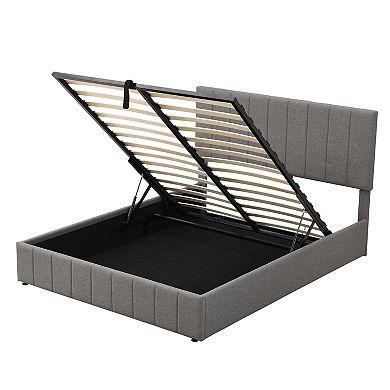 Upholstered Platform Bed With A Hydraulic Storage System