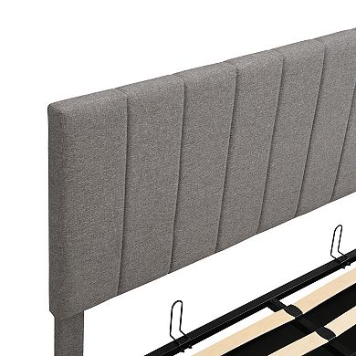 Upholstered Platform Bed With A Hydraulic Storage System