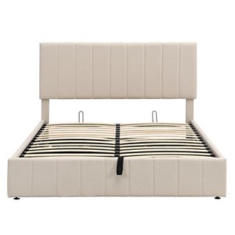 Upholstered Platform Bed With A Hydraulic Storage System
