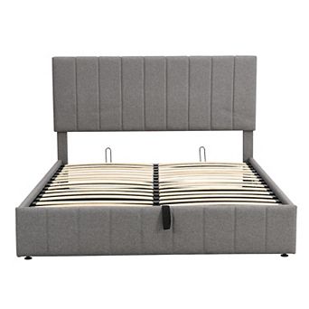 Upholstered Platform Bed With A Hydraulic Storage System