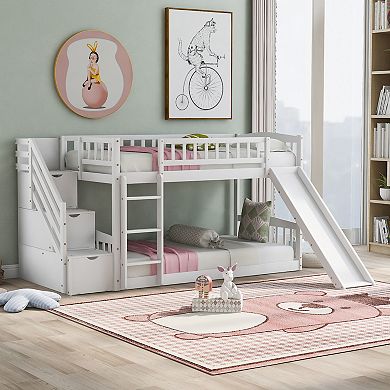 Merax Stairway Bunk Bed with Two Drawers and Slide