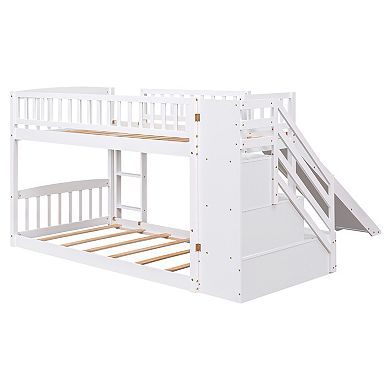 Merax Stairway Bunk Bed with Two Drawers and Slide